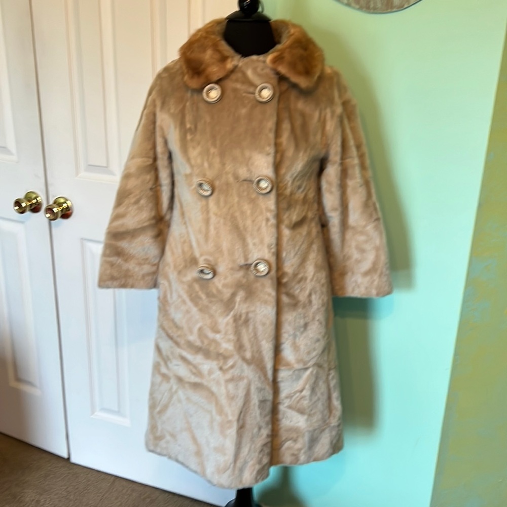 Women's Faux Fur Long Coat in Light Brown